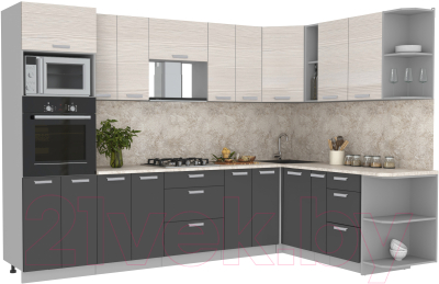 Готовая кухня Интерлиния Мила Лайт 1.88x3.0 правая - фото