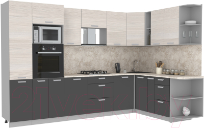 Готовая кухня Интерлиния Мила Лайт 1.88x3.2 правая - фото