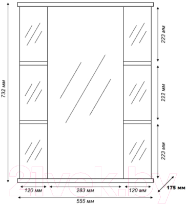 Шкаф с зеркалом для ванной Tivoli Герда 55 L / 464057