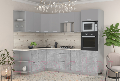 Готовая кухня Интерлиния Мила Лайт 1.68x2.6 левая