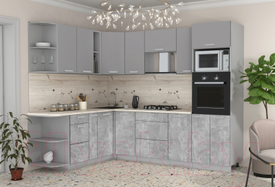 Готовая кухня Интерлиния Мила Лайт 1.88x2.6 левая