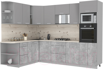 Готовая кухня Интерлиния Мила Лайт 1.88x2.8 левая - фото
