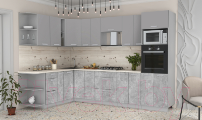 Готовая кухня Интерлиния Мила Лайт 1.88x3.0 левая