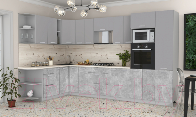 Готовая кухня Интерлиния Мила Лайт 1.88x3.4 левая