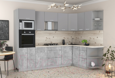 Готовая кухня Интерлиния Мила Лайт 1.68x2.8 правая