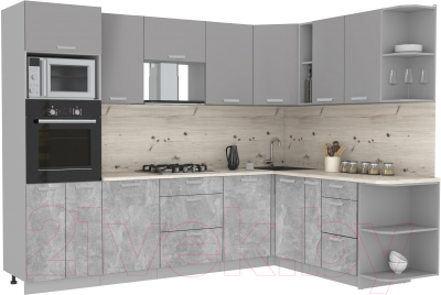 Готовая кухня Интерлиния Мила Лайт 1.88x2.8 правая - фото