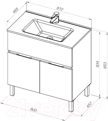 Тумба под умывальник Aquanet Алвита 80 / 277553