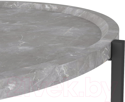 Журнальный столик Калифорния мебель Бруно (серый мрамор/черный)