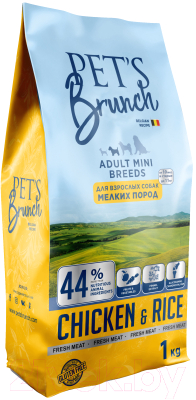 Сухой корм для собак Pet's Brunch Adult Mini Breeds с курицей (1кг) - фото