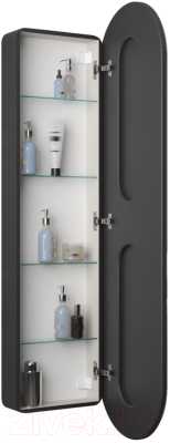 Шкаф с зеркалом для ванной Континент Elmage Black Led 45x160