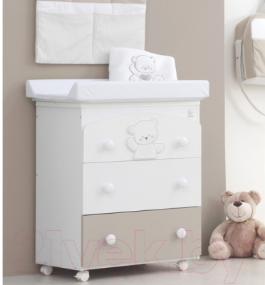 Комод пеленальный Italbaby Jolie / 070.7029-0530 (белый/шоколад)