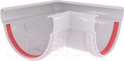 Угол желоба Grand Line Стандарт ПВХ 135мм 90 градусов универсальный - фото