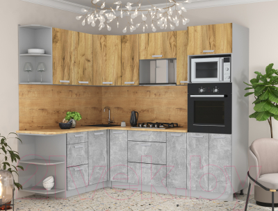 Готовая кухня Интерлиния Мила Лайт 1.68x2.4 левая