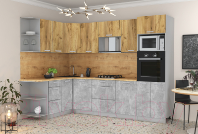 Готовая кухня Интерлиния Мила Лайт 1.68x2.8 левая