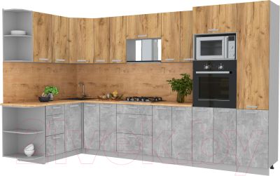 Готовая кухня Интерлиния Мила Лайт 1.68x3.4 левая - фото