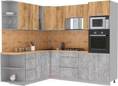 Готовая кухня Интерлиния Мила Лайт 1.88x2.4 левая - фото