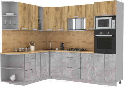 Готовая кухня Интерлиния Мила Лайт 1.88x2.6 левая - фото