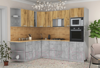 Готовая кухня Интерлиния Мила Лайт 1.88x2.6 левая