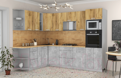 Готовая кухня Интерлиния Мила Лайт 1.88x2.8 левая