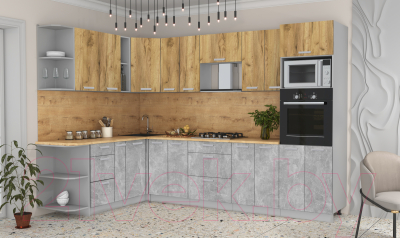 Готовая кухня Интерлиния Мила Лайт 1.88x3.0 левая