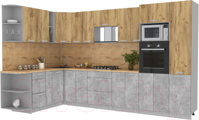 Готовая кухня Интерлиния Мила Лайт 1.88x3.4 левая - фото