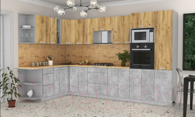 Готовая кухня Интерлиния Мила Лайт 1.88x3.4 левая