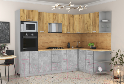 Готовая кухня Интерлиния Мила Лайт 1.68x2.8 правая