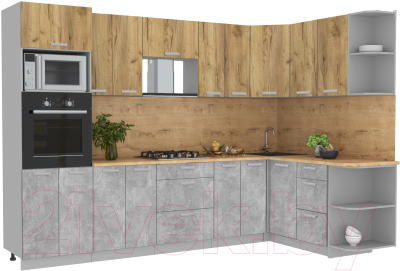 Готовая кухня Интерлиния Мила Лайт 1.68x3.0 правая - фото