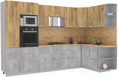 Готовая кухня Интерлиния Мила Лайт 1.68x3.2 правая - фото