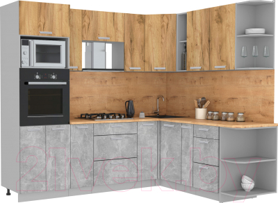 Готовая кухня Интерлиния Мила Лайт 1.88x2.4 правая - фото