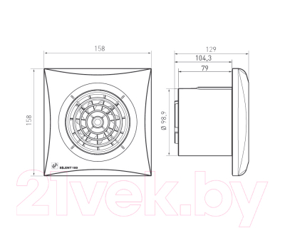 Вентилятор накладной Soler&Palau Silent-100 CHZ Ecowatt / 5210610100