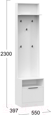 Секция в прихожую ТриЯ Агата комбинированная (белый)