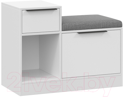 Тумба в прихожую ТриЯ Агата комбинированная (белый) - фото