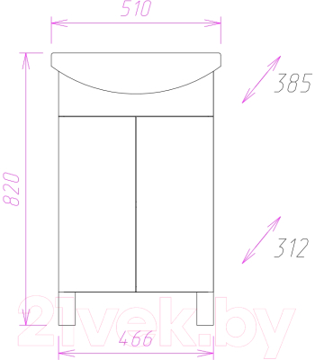 Тумба под умывальник Onika Лига 50.11