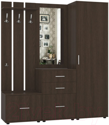 Секция в прихожую Интермебель Визит-1 (дуб венге) - фото