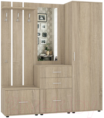 Секция в прихожую Интермебель Визит-1 (дуб сонома) - фото