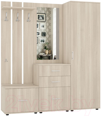 Секция в прихожую Интермебель Визит-1 (шимо светлый) - фото