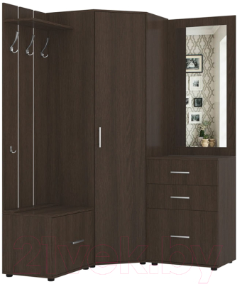 Секция в прихожую Интермебель Визит-2 (дуб венге) - фото