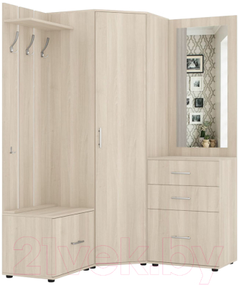 Секция в прихожую Интермебель Визит-2 (шимо светлый) - фото