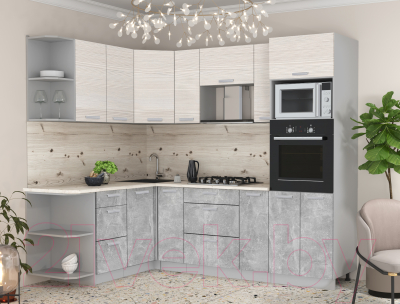 Готовая кухня Интерлиния Мила Лайт 1.68x2.4 левая