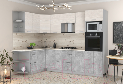 Готовая кухня Интерлиния Мила Лайт 1.68x2.8 левая