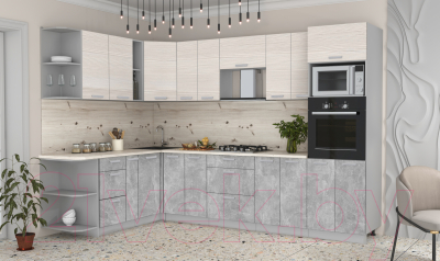 Готовая кухня Интерлиния Мила Лайт 1.88x3.0 левая