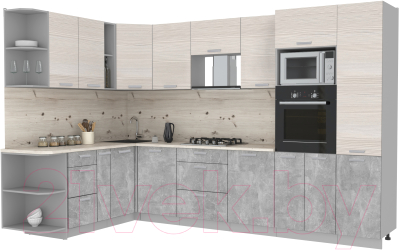 Готовая кухня Интерлиния Мила Лайт 1.88x3.2 левая - фото
