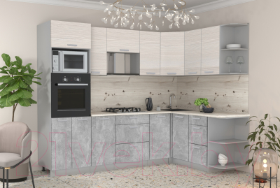 Готовая кухня Интерлиния Мила Лайт 1.68x2.6 правая