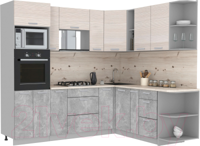 Готовая кухня Интерлиния Мила Лайт 1.88x2.4 правая - фото