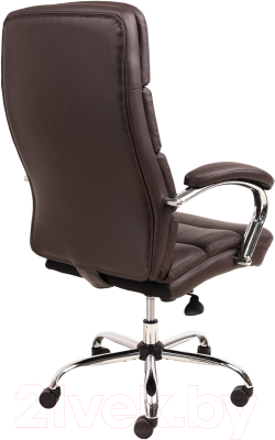 Кресло офисное AksHome August Chrome Eco (темно-коричневый)
