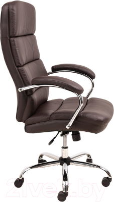 Кресло офисное AksHome August Chrome Eco (темно-коричневый)