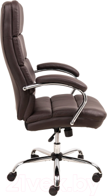 Кресло офисное AksHome August Chrome Eco (темно-коричневый)