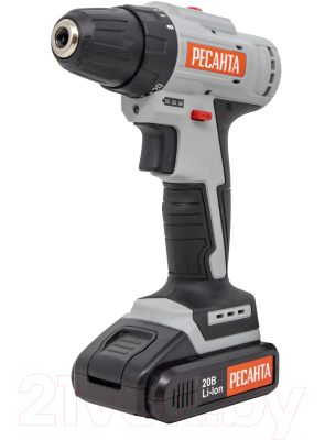 Аккумуляторная дрель-шуруповерт Ресанта ДА-20-2ЛК-Б (75/14/10) - фото