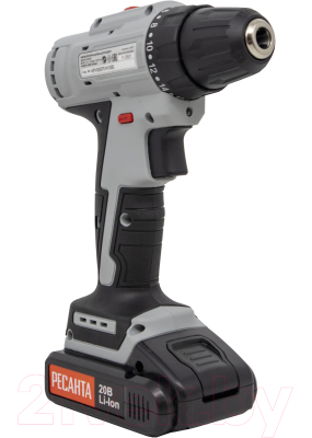 Аккумуляторная дрель-шуруповерт Ресанта ДА-20-2ЛК-Б (75/14/10)